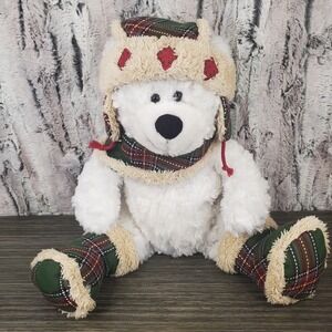 HugFun Int'l Hug Fun 16" Ningbo Plush Winter White Bear Hat Scarf Boots 11011